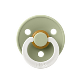 BIBS - Suzeta fosforescenta Colour GLOW Latex, tetina rotunda, 0 luni +-Sage