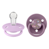BIBS x LIBERTY - Set 2 suzete De Lux Chamomile Lawn Silicon, tetina rotunda, marime universala-Mauve/Violet Sky