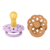 BIBS - Set 2 suzete Boheme Latex, tetina rotunda, 6 luni +-Violet Sky/Pumpkin