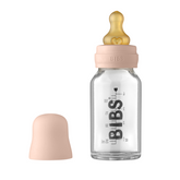 Biberon anticolici din sticlă, 110ml, tetină latex flux lent, Blush, BIBS