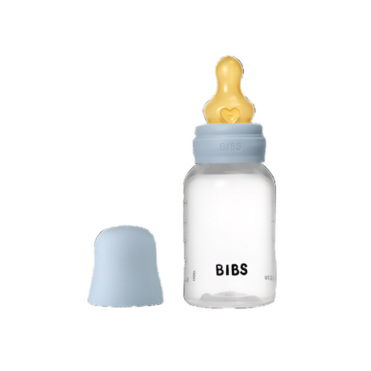 Biberon anticolici, 150ml, tetină latex flux lent, Baby Blue, BIBS