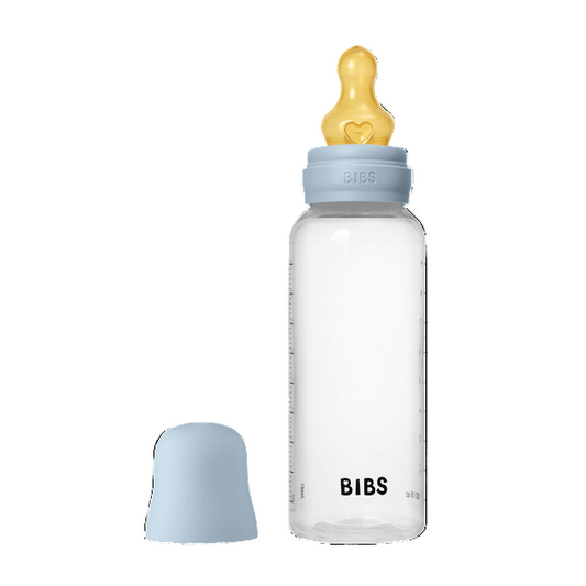 Biberon anticolici, 270ml, tetină latex flux mediu, Baby Blue, BIBS