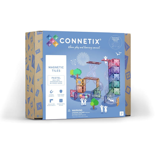 Set de construcție magnetic, 80 piese, Pastel Extensie Ball Run, CONNETIX