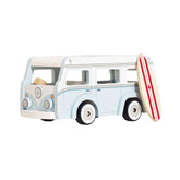 Rulotă de jucărie cu placă de surf, lemn, albastră, Le Toy Van