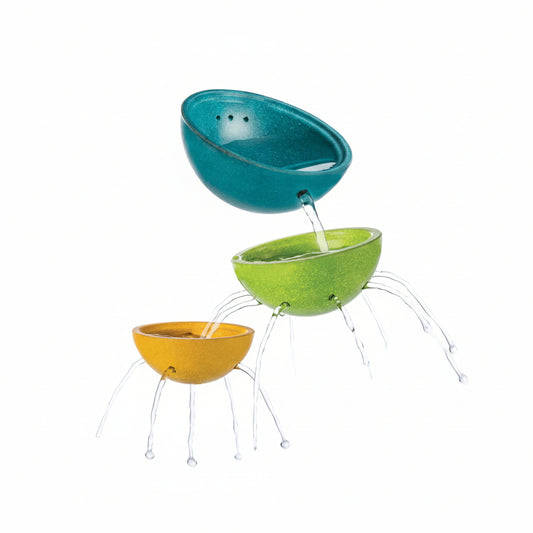 Jucărie de baie cu 3 boluri colorate cu goluri pentru stropit, Plan Toys