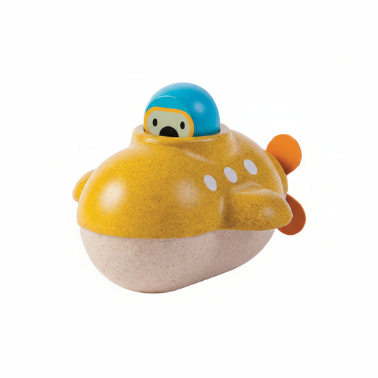 Jucărie de baie cu 1 submarin cu elice și 1 figurină scafandru, Plan Toys