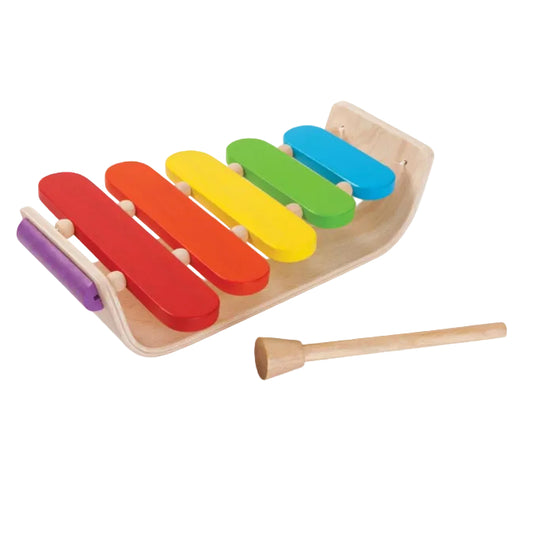 Xilofon de jucărie, lemn, curcubeu, Plan Toys