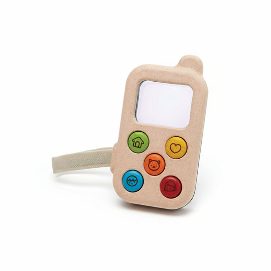 Telefon de jucărie, lemn, albastru, Plan Toys