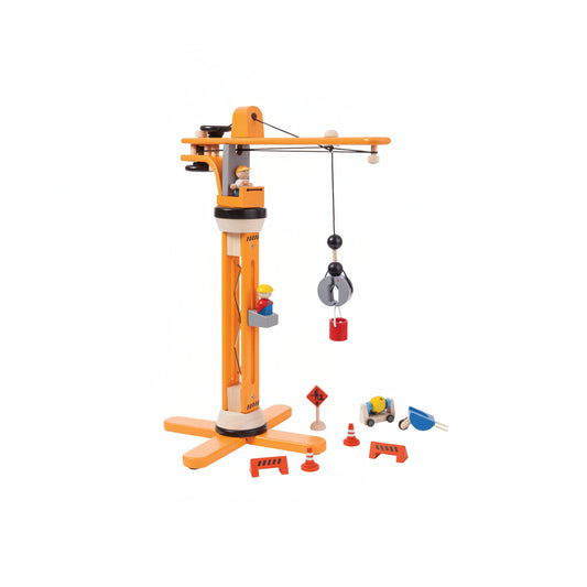 Macara de jucărie, lemn, galbenă, Plan Toys