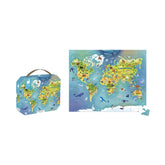 Puzzle copii, 100 piese, Harta lumii, Janod