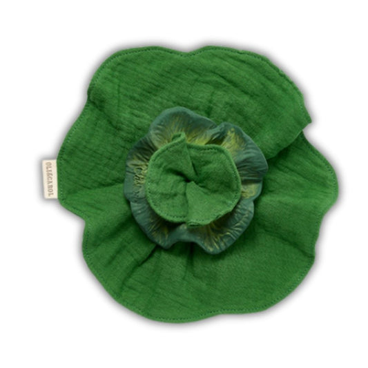 Jucărie de dentiție, cauciuc natural și muselină, Varza Kale Kendall, Oli&Carol