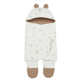 Păturică bebe de înfășat, 78x34cm cu căciuliță urs din bumbac organic, Dreamland, Cam Cam Copenhagen