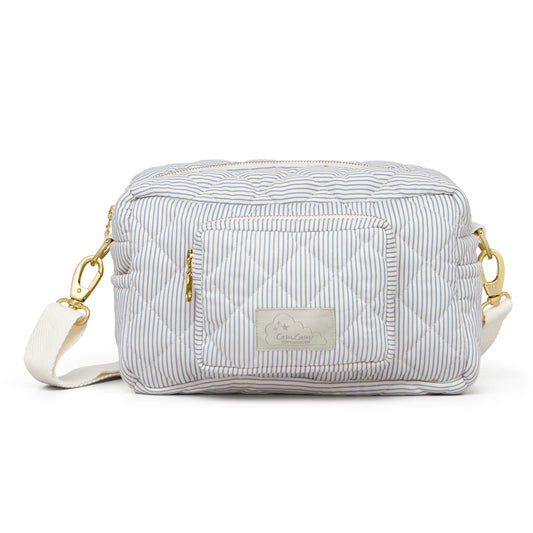Geantă maternitate mică cu agățători pentru cărucior, Classic Stripes Blue, Cam Cam Copenhagen