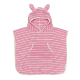 Prosop poncho cu glugă pentru copii, 100 % bumbac, 86 cm, Cotton Candy Pink Stripe, SUNNYLiFE
