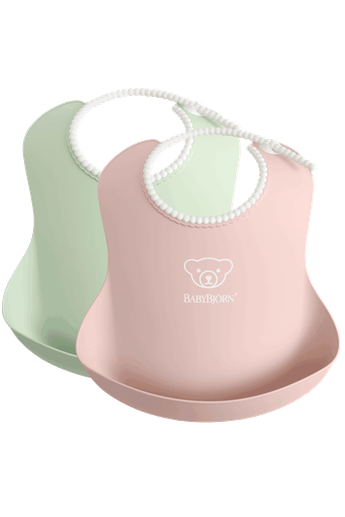 BabyBjorn - Set 2 bavete, Powder Green/Powder Pink