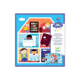 Abtibilduri copii, repozitionabile moi, 13 bucăți, planșă inclusă, Învățăm ce să facem acasă, Djeco