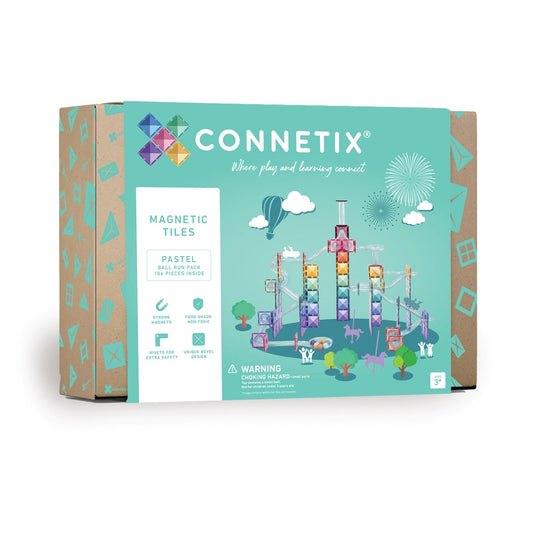 Set de construcție magnetic, 106 piese, Pastel Ball Run, CONNETIX