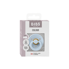 BIBS - Suzeta Colour Latex, tetina rotunda, 6+ luni, ambalaj premium-Baby Blue