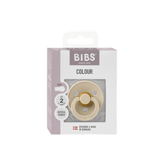 BIBS - Suzeta Colour Latex, tetina rotunda, 6+ luni, ambalaj premium-Vanilla
