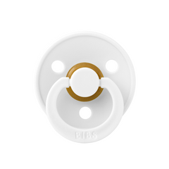 BIBS - Suzeta Colour Latex, tetina rotunda, 6 luni +-White