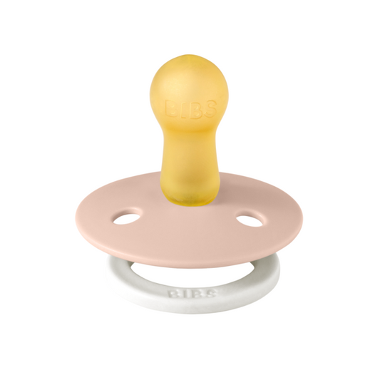 BIBS - Suzeta fosforescenta Colour Glow Latex, tetina rotunda, 6 luni +-Blush