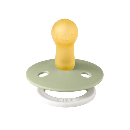 BIBS - Suzeta fosforescenta Colour Glow Latex, tetina rotunda, 6 luni +-Sage