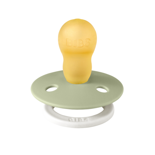 BIBS - Suzeta fosforescenta Colour Glow Latex, tetina rotunda, 18 luni +-Sage