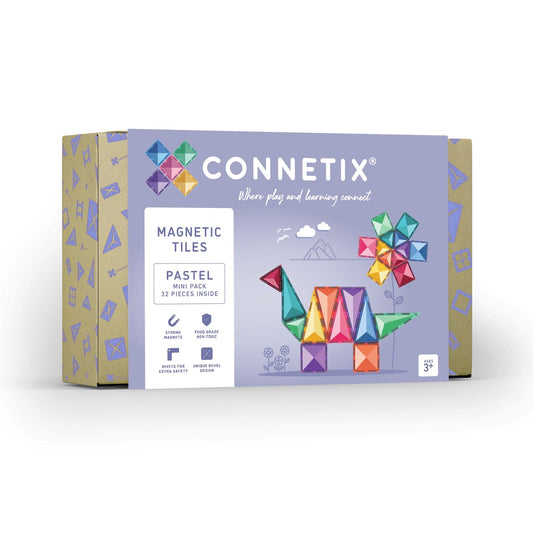 Set de construcție magnetic, 32 piese, Pastel Mini, CONNETIX