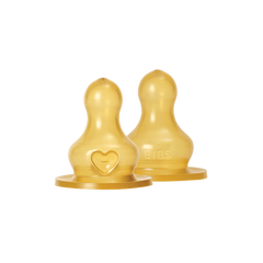 BIBS - Set 2 tetine pentru biberon, Latex, flux lent