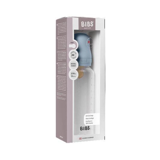 Biberon anticolici, 270ml, tetină latex flux mediu, Baby Blue, BIBS