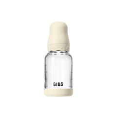 BIBS - Set complet biberon Boheme din sticla anticolici cu tetina din latex, flux lent, 120 ml, Ivory