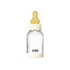 BIBS - Set complet biberon Boheme din sticla anticolici cu tetina din latex, flux lent, 120 ml, Ivory