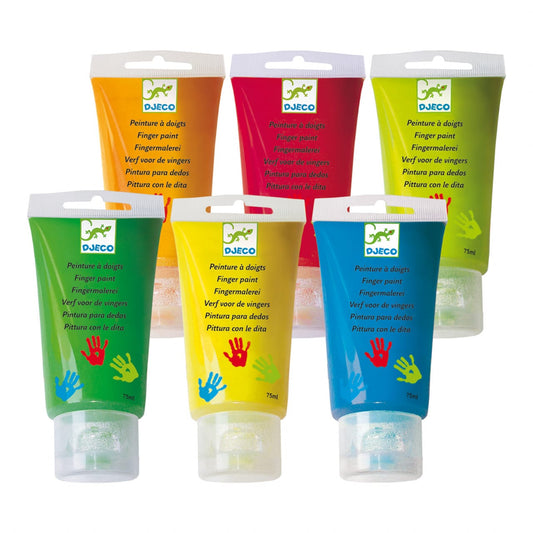 Acuarele copii, 6 culori clasice pentru pictat cu mâna, Djeco