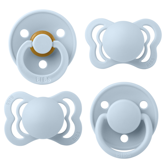 BIBS - Set 4 suzete Try-it collection 0 luni +-Baby Blue