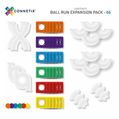 Set de construcție magnetic, 66 piese, Rainbow Extensie Ball Run, Connetix