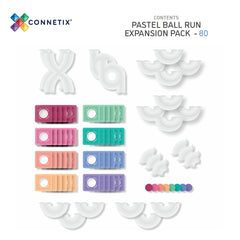 Set de construcție magnetic, 80 piese, Pastel Extensie Ball Run, Connetix