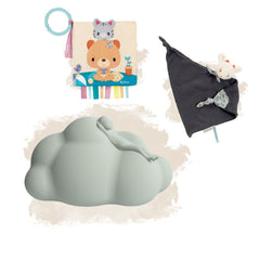 Set Ritual de Seară - Lampă de veghe, Doudou, Carte senzorială - Nuage
