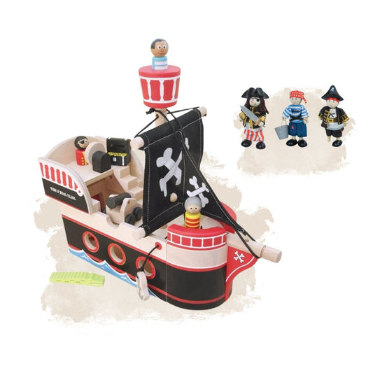 Set jucării, Corabie de pirati și 3 figurine pirati