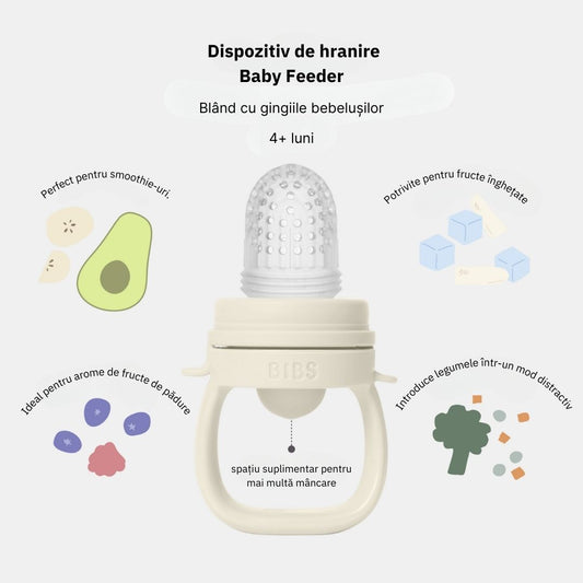 BIBS - Dispozitiv de hranire Baby Feeder cu 2 tetine din silicon, Blush