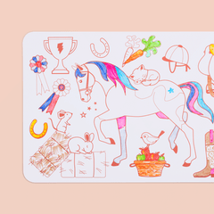 Planșă de colorat, reutilizabilă, silicon, mini, 4 carioci, Clubul Poneilor, Super Petit