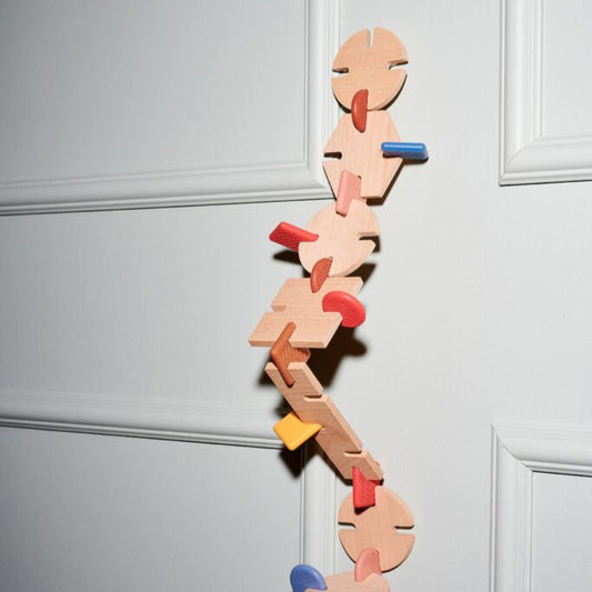 Set de construcție, lemn, silicon, 48 piese, Builder, BAVVIC