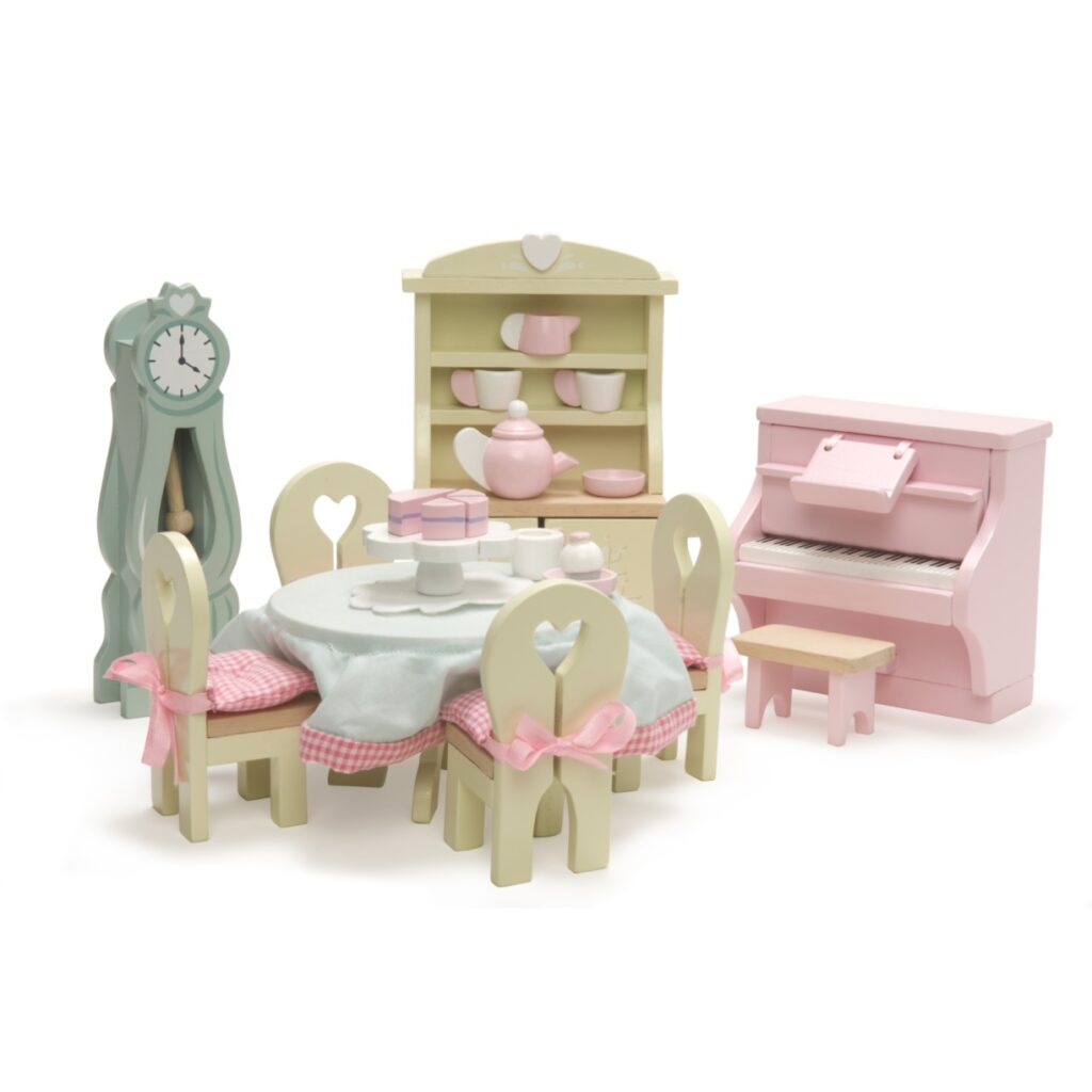 Mobilier căsuța de păpuși, lemn, 8 piese, Dining Room Daisylane, Le Toy Van