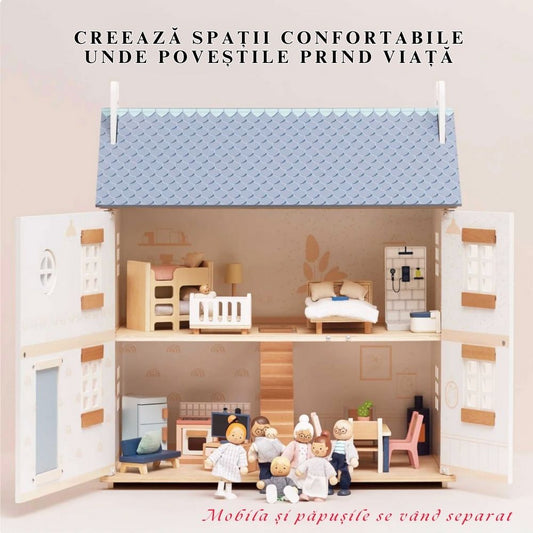 Casă de păpuși, lemn, roz, 3 etaje, Bay Tree, Le Toy Van