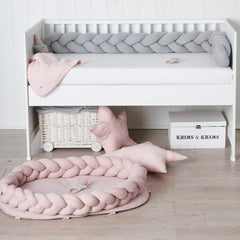 Baby Nest împletit roz din bumbac pentru bebeluși, Nordic Coast Company