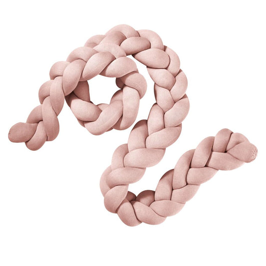 Protecție pătuț, împletită, 200cm, bumbac, roz, Nordic Coast Company