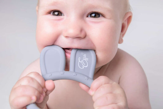 Jucărie dentiție, silicon, Iepuraș bej, Effiki