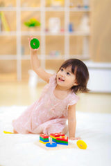 Jucărie de sortat, lemn, Tablă cu forme geometrice Montessori, Plan Toys