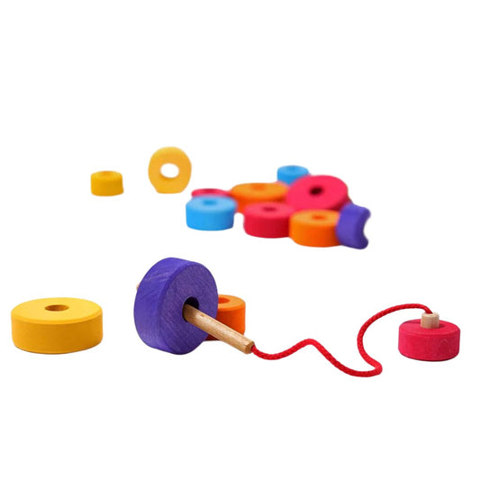 Joc de îndemânare, Joc de Șnuruit, lemn, 19 piese, Grimms