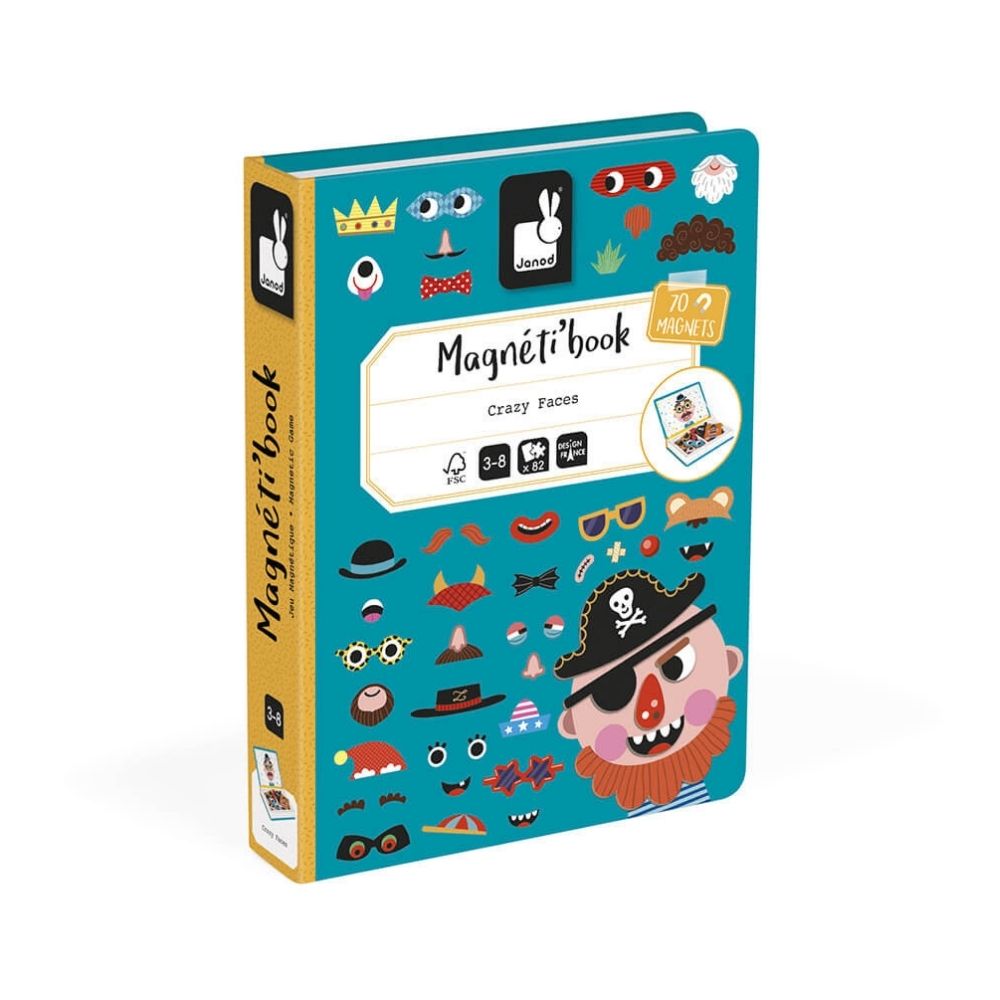 Joc educativ magnetic, Magneti'book, Fețe comice, Janod