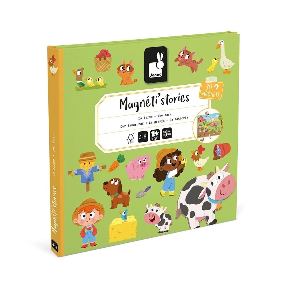 Joc educativ magnetic, Magneti'stories, Fermă, Janod